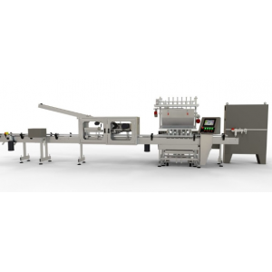 6 – Head Automatic Net Weight Filling & Closing Machine with Lateral Container Transfer for faster cycle times – 1/2 Pint to Gallon Containers.